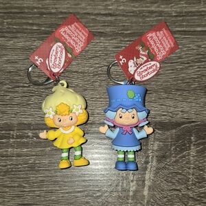 2 Precious Moments Backpack Bag Clip Charm Strawberry Shortcake Keychain Doll